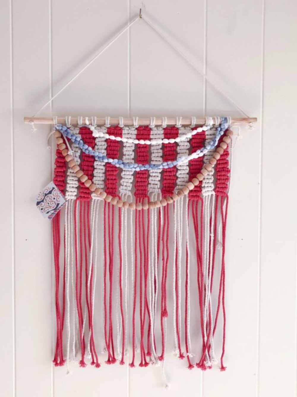 Concepts In Time Americana Macrame Wall Hanging Decor